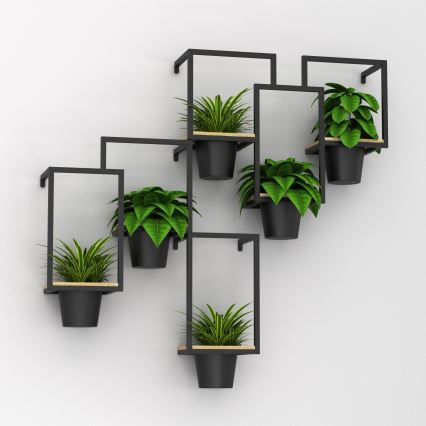 Настенный цветочный горшок 46x36 см черный