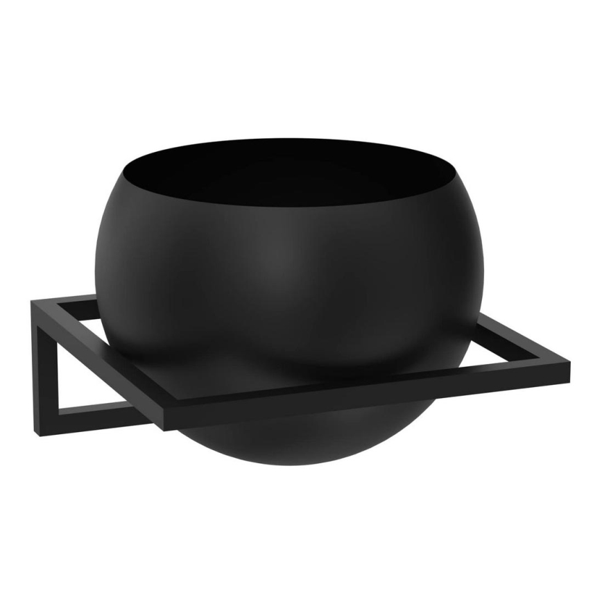 Настенный цветочный горшок 27x29 см черный