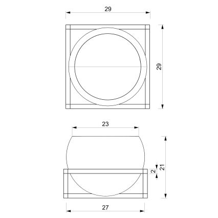 Настенный цветочный горшок 27x29 см золотой