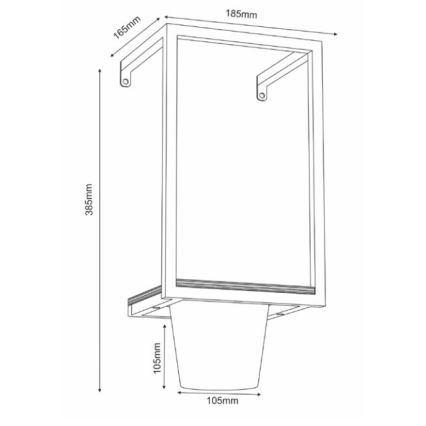 Настенный цветочный горшок 38x18 см золотой