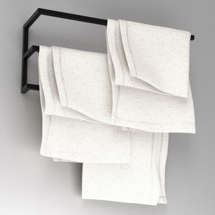 Настенный держатель для полотенец 25x60 см черный