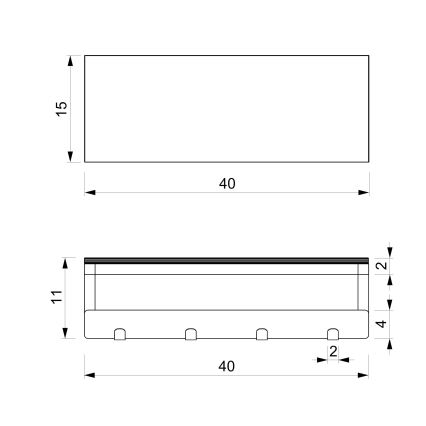 Настенный держатель для полотенец с полкой 10x40 см черный