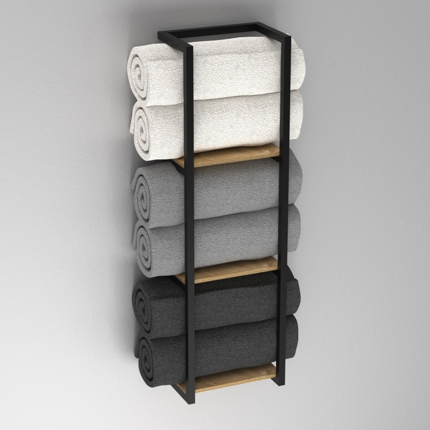 Настенный держатель полотенец 78x23 см черный