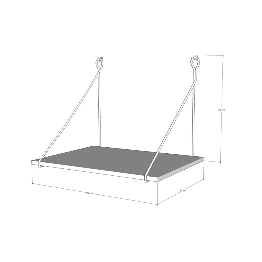 Настенный письменный стол TUNA 50x70 см коричневый/черный