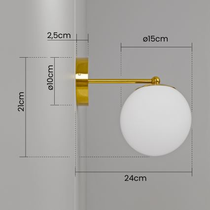 Настенный светильник 1xE27/40W/230V золотой/белый