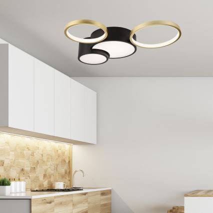 Настенно-потолочный светильник с диммером ALIZEE LED/30W/230V 3000-6500K черный/золотой