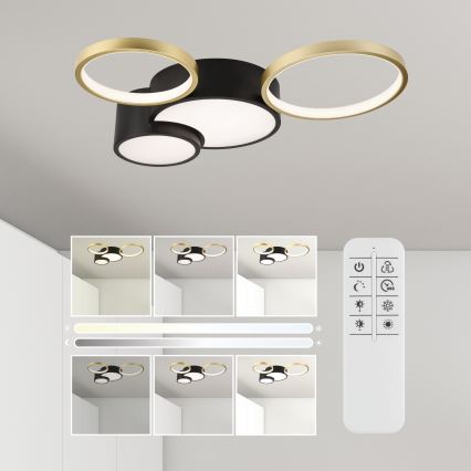 Настенно-потолочный светильник с диммером ALIZEE LED/30W/230V 3000-6500K черный/золотой