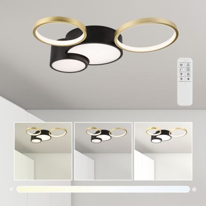 Настенно-потолочный светильник с диммером ALIZEE LED/30W/230V 3000-6500K черный/золотой