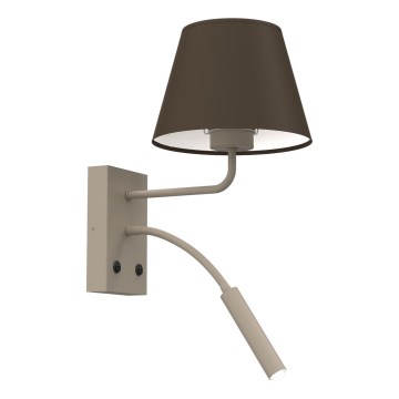 Настенный светильник ARDEN 1xE27/15W/230V + 1xG9/8W бежевый/коричневый