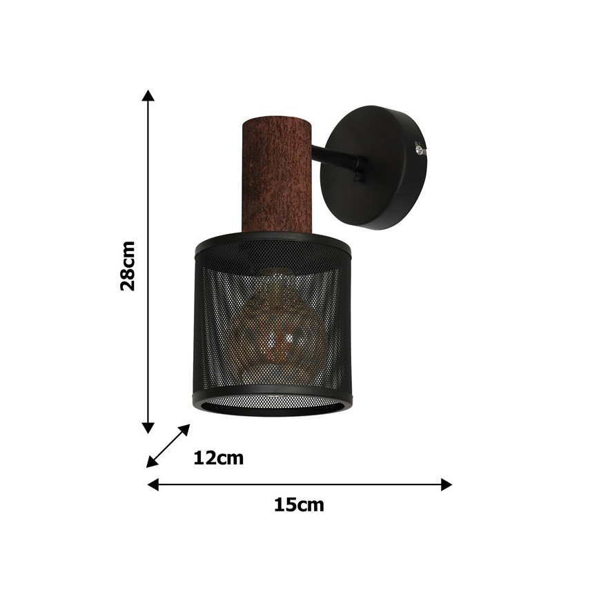 Настенный светильник ARES BLACK 1xE27/60W/230V