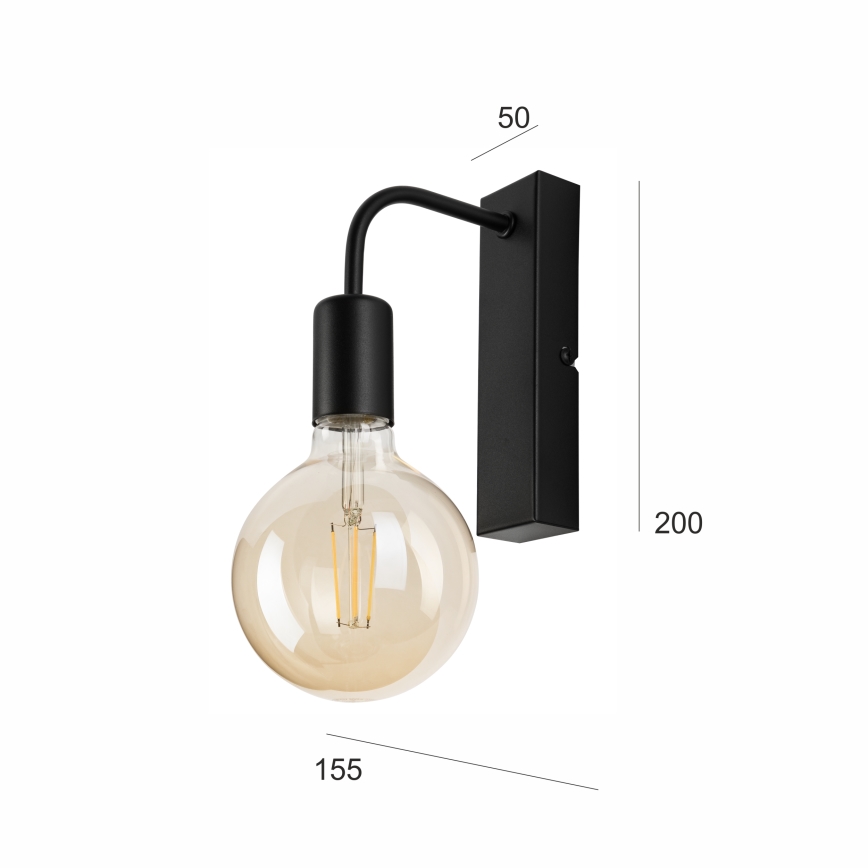 Настенный светильник ASTRID 1xE27/60W/230V матовый черный