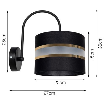 Настенный светильник CORAL 1xE27/60W/230V черная