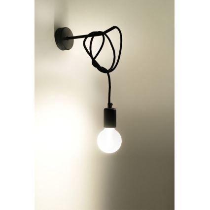 Настенный светильник EDISON 1xE27/60W/230V черный
