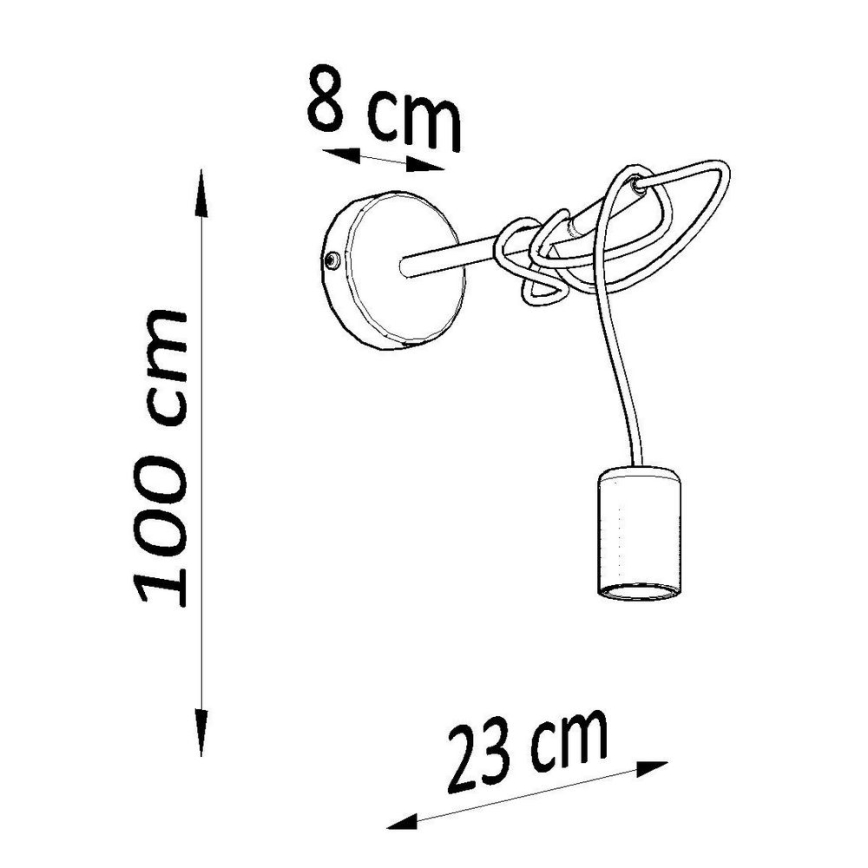 Настенный светильник EDISON 1xE27/60W/230V черный