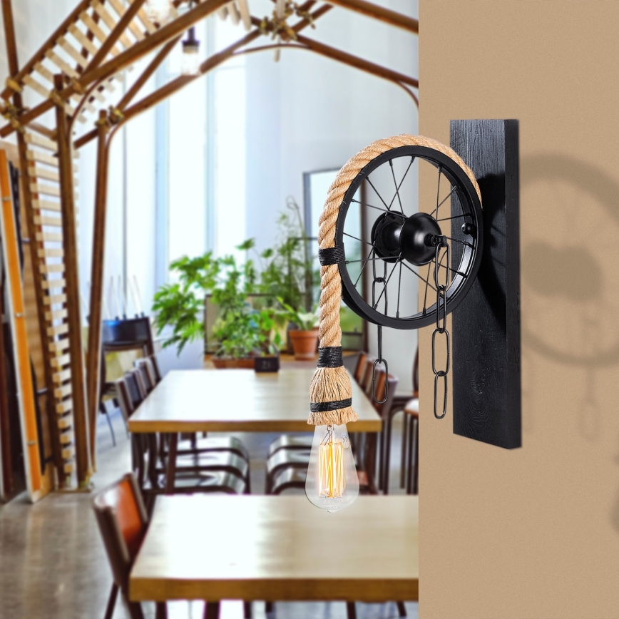 Настенный светильник EREBOS 1xE27/40W/230V черный/коричневый