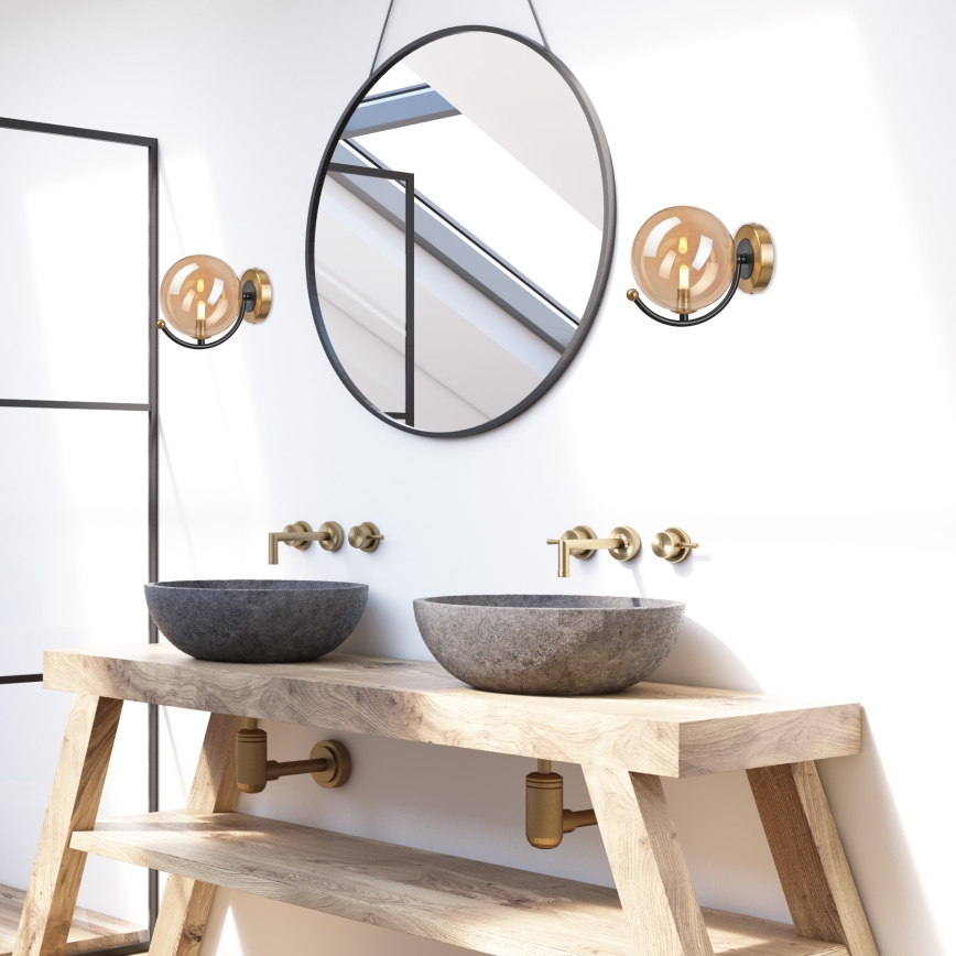 Настенный светильник GEORGIA 1xE14/5W/230V золотистый/дымчатый бежевый