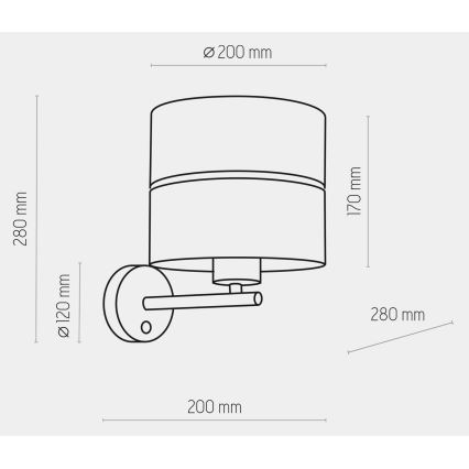 Настенный светильник HILTON 1xE27/15W/230V латунь/черный