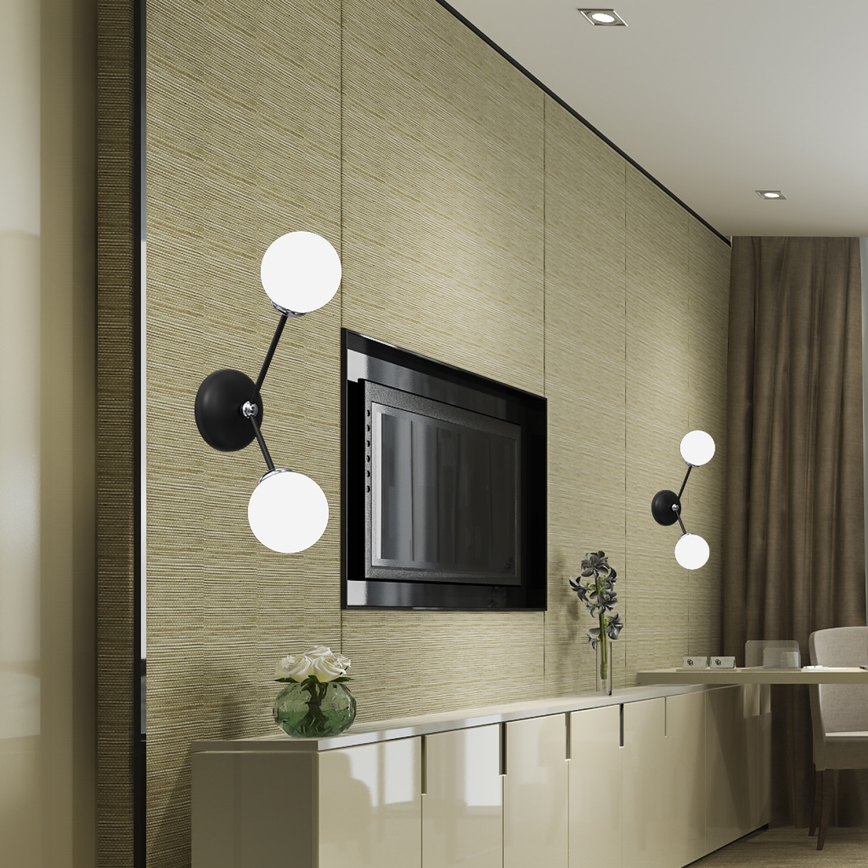 Настенный светильник JOY 2xE14/40W/230V черный/блестящий хром