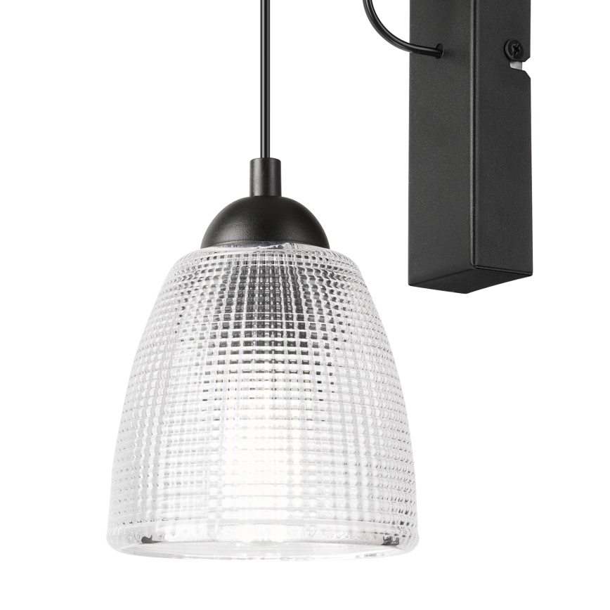 Настенный светильник LEANDRA 1xE27/15W/230V дуб/чёрный