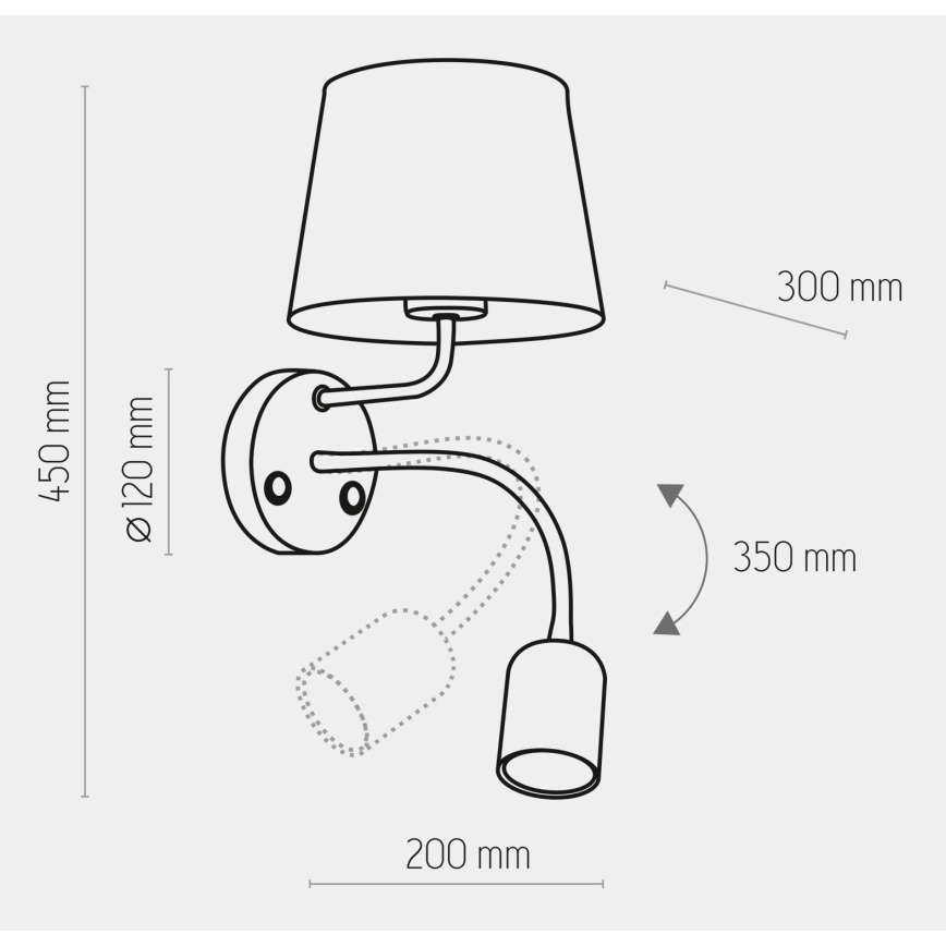 Настенный светильник MAJA 1xE27/15W/230V + 1xGU10/10W/230V белый