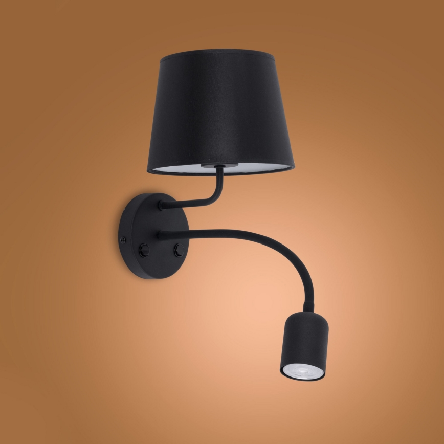 Настенный светильник MAJA 1xE27/15W/230V + 1xGU10/10W/230V черный