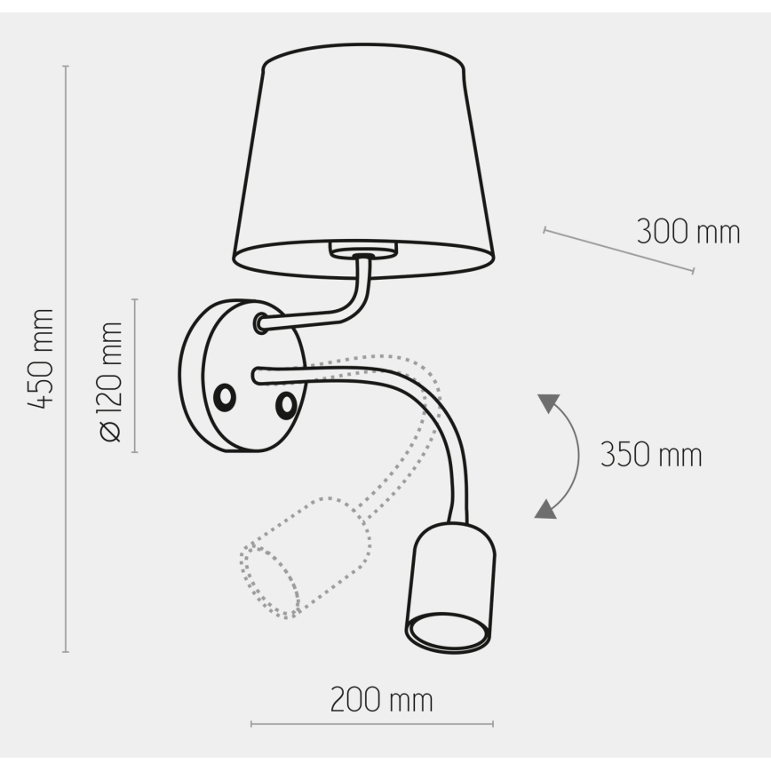 Настенный светильник MAJA 1xE27/15W/230V + 1xGU10/10W/230V черный