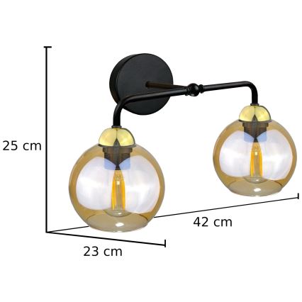 Настенный светильник MELLE GOLD 2xE27/60W/230V