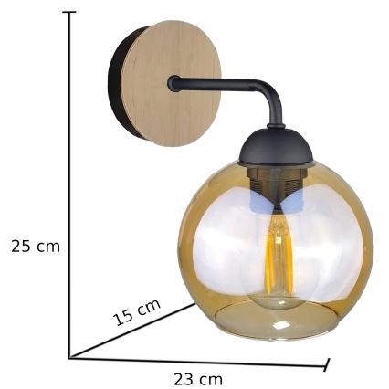 Настенный светильник MELLE WOOD 1xE27/60W/230V