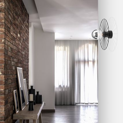 Настенный светильник MONTANA 1xE27/15W/230V диаметр 30 cm черная