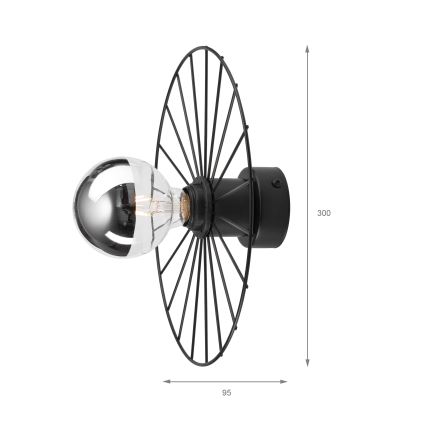 Настенный светильник MONTANA 1xE27/15W/230V диаметр 30 cm черная