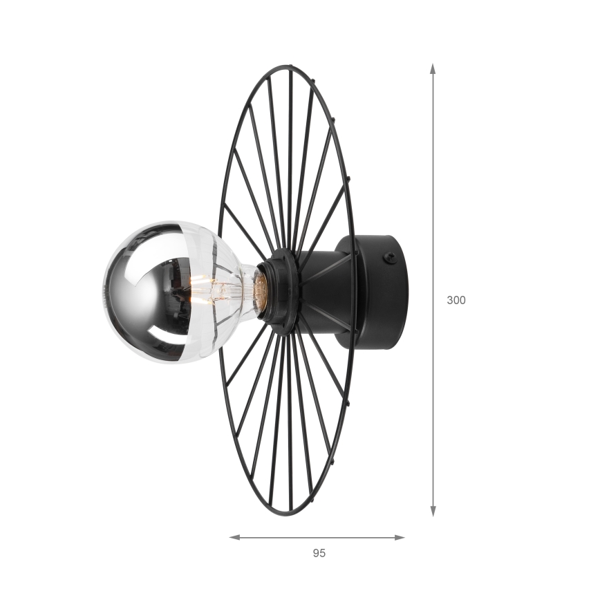 Настенный светильник MONTANA 1xE27/15W/230V диаметр 30 cm черная