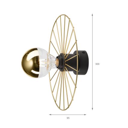 Настенный светильник MONTANA 1xE27/15W/230V диаметр 30 cm золотая