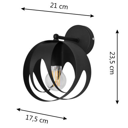 Настенный светильник MOONLIGHT 1xE27/15W/230V черный
