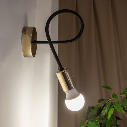 Настенный светильник OXFORD 1xE27/15W/230V, золотой/чёрный