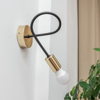 Настенный светильник OXFORD 1xE27/15W/230V, золотой/чёрный