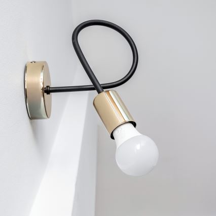 Настенный светильник OXFORD 1xE27/15W/230V, золотой/чёрный