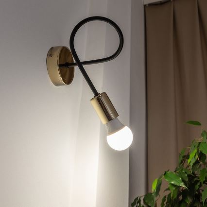 Настенный светильник OXFORD 1xE27/15W/230V, золотой/чёрный