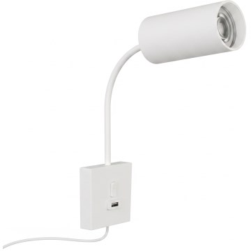 Настенный светильник PUNTO с USB 1xGU10/9W/230V белый