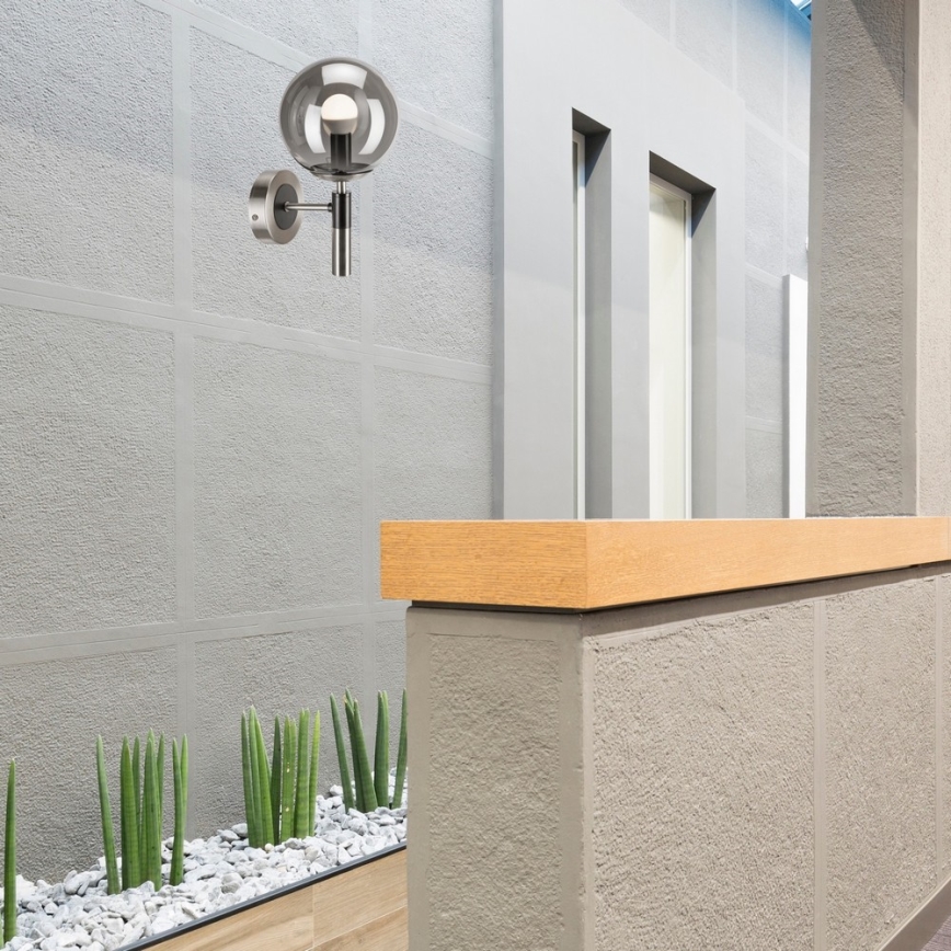 Настенный светильник ROLLO 1xE14/5W/230V матовый хром/дымчатый