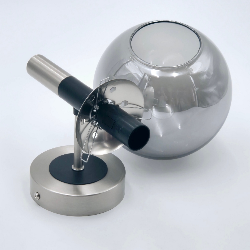 Настенный светильник ROLLO 1xE14/5W/230V матовый хром/дымчатый