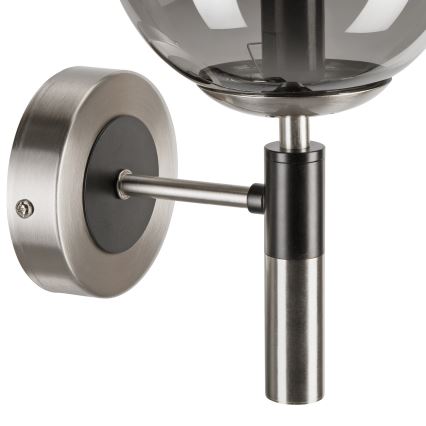 Настенный светильник ROLLO 1xE14/5W/230V матовый хром/дымчатый