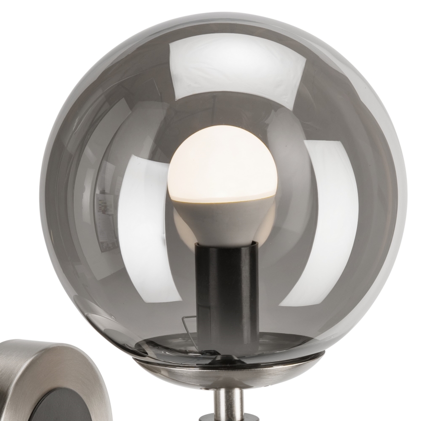 Настенный светильник ROLLO 1xE14/5W/230V матовый хром/дымчатый