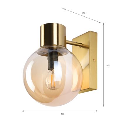 Настенный светильник SFERIO 1xE14/5W/230V латунь/дымчато-бежевый