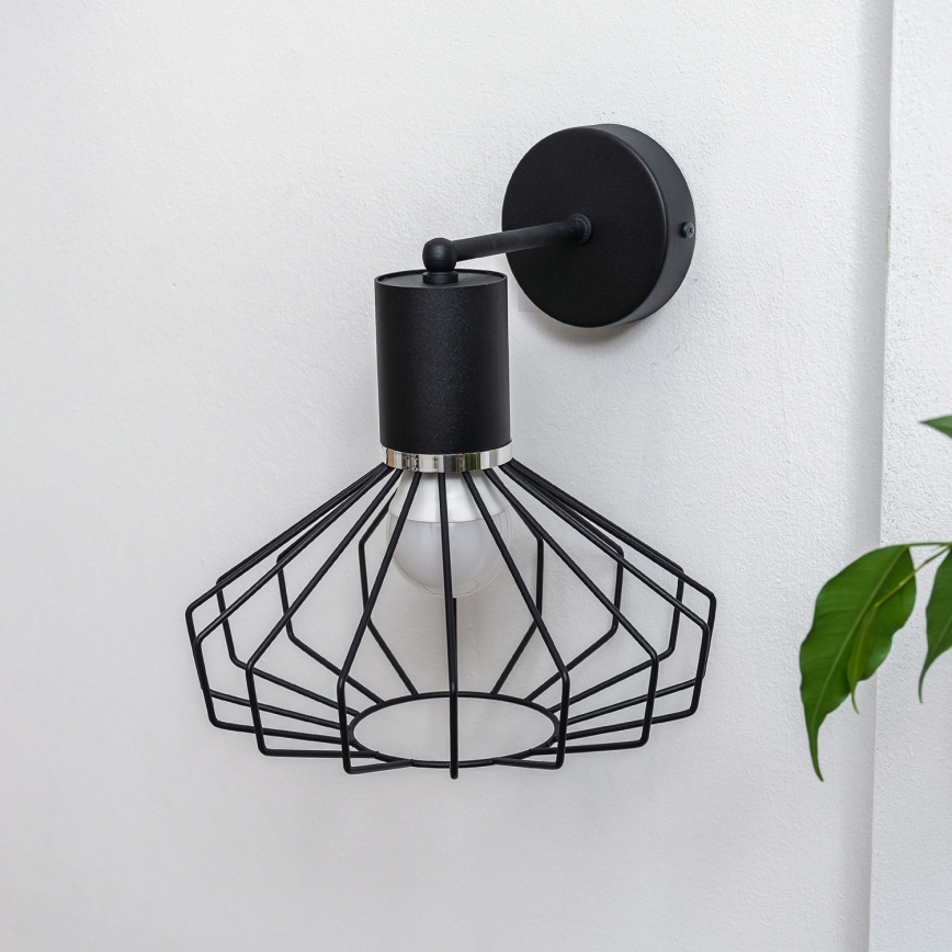 Настенный светильник SOLANO 1xE27/15W/230V черный/глянцевый хром