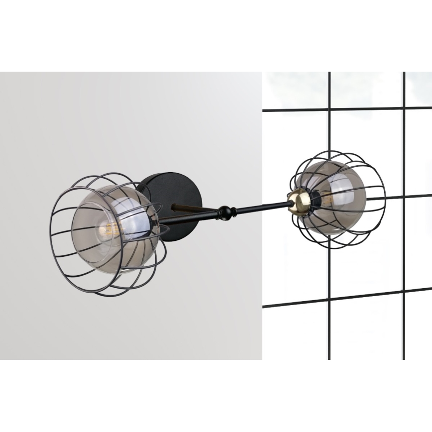 Настенный светильник SOLO BLACK 2xE27/60W/230V черный/золотой