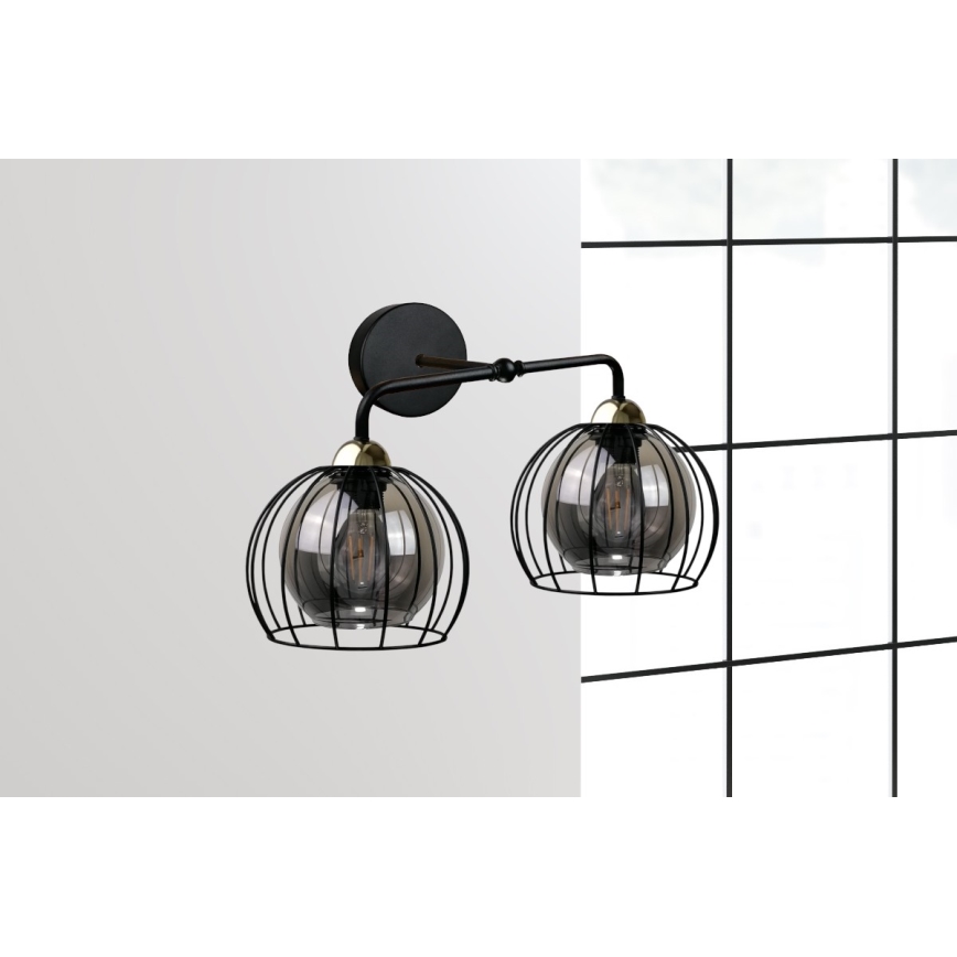 Настенный светильник SOLO BLACK 2xE27/60W/230V черный/золотой
