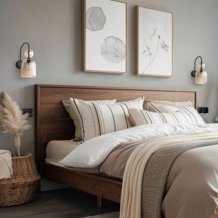 Настенный светильник SOPHIA 1xE14/10W/230V черный/дымчато-бежевый