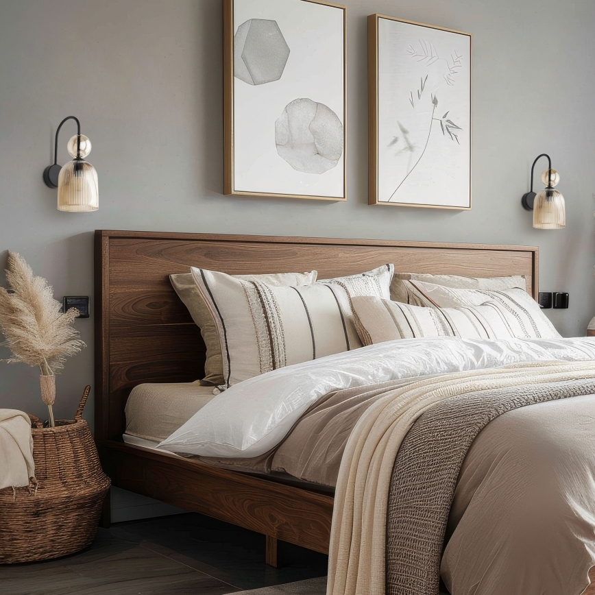 Настенный светильник SOPHIA 1xE14/10W/230V черный/дымчато-бежевый