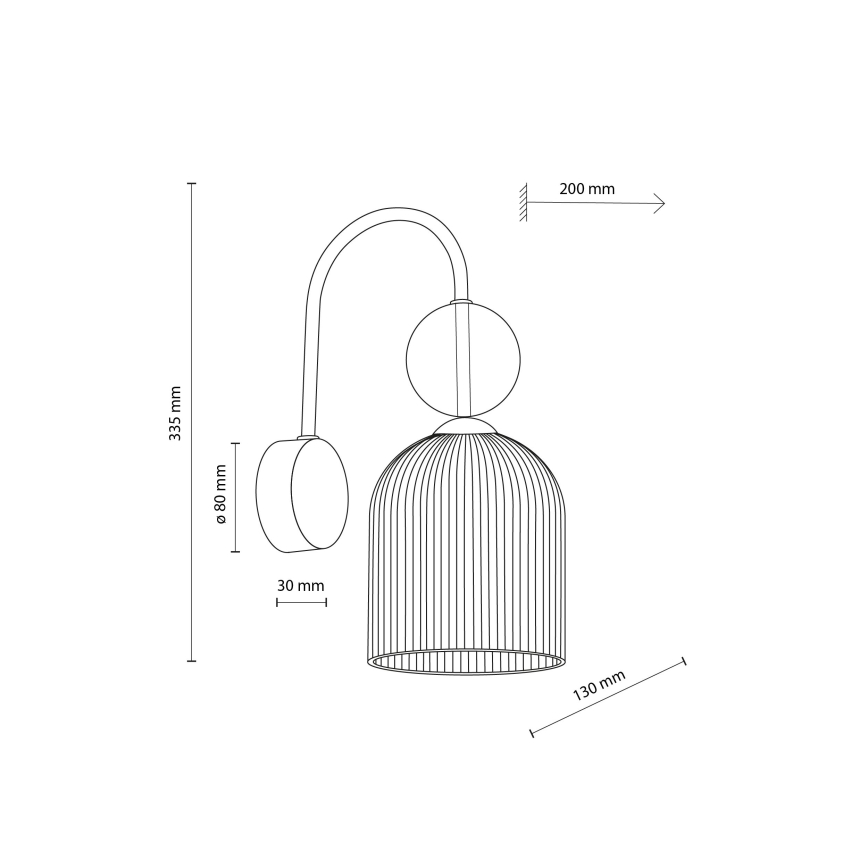 Настенный светильник SOPHIA 1xE14/10W/230V черный/дымчато-бежевый