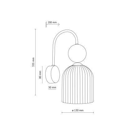 Настенный светильник SOPHIA 1xE14/10W/230V черный/зеленый/дымчато‑бежевый